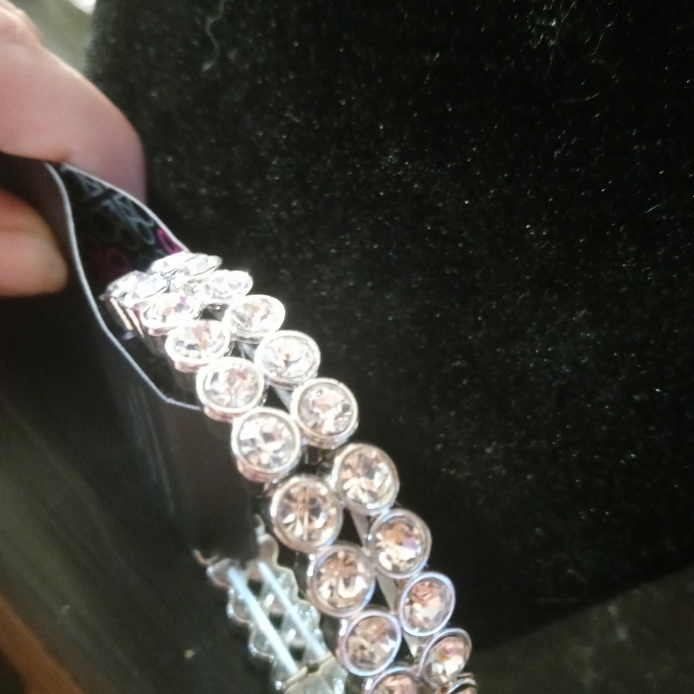 Silver rhinestones bracelets